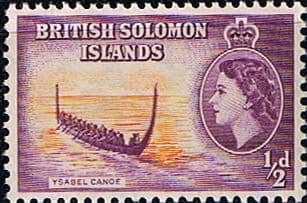 British Solomon Island 1956 SG 82 Ysabel Canoe Fine Mint