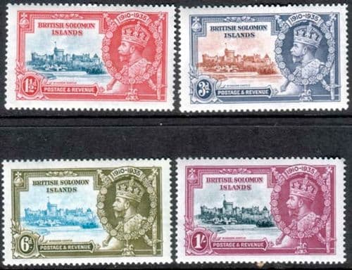 British Solomon Islands 1935 King George V Silver Jubilee Set Fine Mint