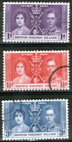 British Solomon Islands 1937 King George VI Coronation Set Fine Used