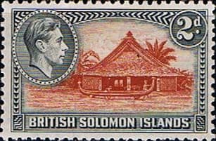 British Solomon Islands 1939 SG 63 Canoe House Fine Mint