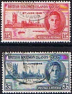 British Solomon Islands 1946 King George VI Victory Set Fine Used