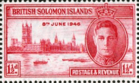 British Solomon Islands 1946 King George VI Victory SG 73 Fine Mint