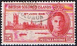 British Solomon Islands 1946 King George VI Victory SG 73 Fine Used