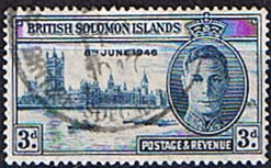British Solomon Islands 1946 King George VI Victory SG 74 Fine Used