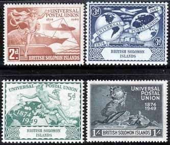 British Solomon Islands 1949 Universal Postal Union Set Fine Mint