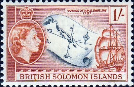 British Solomon Islands 1956 SG 91 Voyage of HMS Swallow Fine Mint