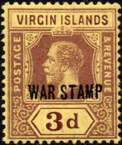 British Virgin Islands 1916 King George V War Tax SG 79 Fine Mint