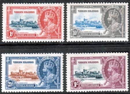 British Virgin Islands 1935 King George V Silver Jubilee Set Fine Mint