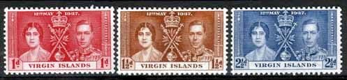 British Virgin Islands 1937 King George VI Coronation Set Fine Mint