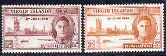 British Virgin Islands 1946 King George VI Victory Set Fine Mint