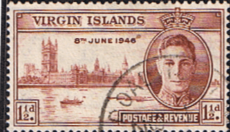 British Virgin Islands 1946 King George VI Victory SG 122 Fine Used