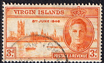 British Virgin Islands 1946 King George VI Victory SG 123 Fine Used