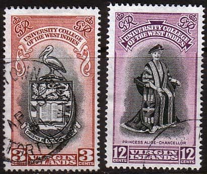 British Virgin Islands 1951 British West Indies University College Set Fine Used