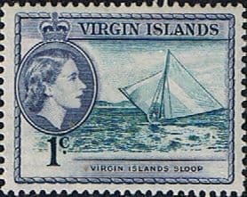 British Virgin Islands 1956 Queen Elizabeth II Boat Sloop SG 150 Fine Mint
