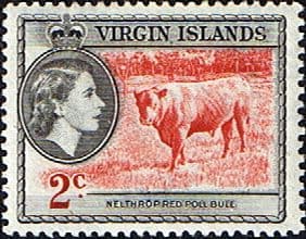 British Virgin Islands 1956 Queen Elizabeth II Cattle SG 151 Fine Mint