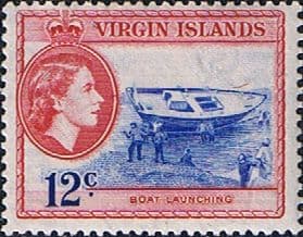 British Virgin Islands 1956 Queen Elizabeth II New Idea Boat SG 156 Fine Mint