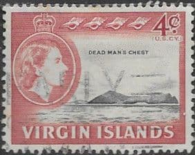 British Virgin Islands 1964 Queen Elizabeth II Dead Mans Chest SG 181 Fine Used