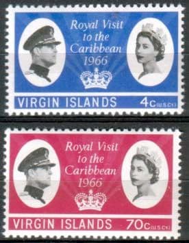 British Virgin Islands 1966 Caribbian Royal Visit Set Fine Mint