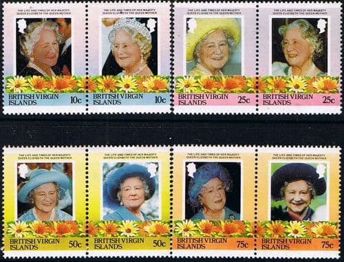 British Virgin Islands 1985 Queen Mother Life and Times Set Fine Mint