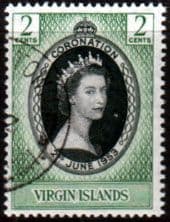 British Virgin Islands Queen Elizabeth II 1953 Coronation Fine Used
