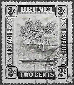 Brunei 1947 View on River SG 80ab Fine Used