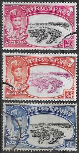 Brunei 1949 Sultans Silver Jubilee Set Fine Used