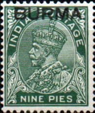 Burma 1937 King George V Overprint SG 3 Fine Mint