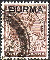 Burma 1937 King George V Overprint SG 4 Fine Used
