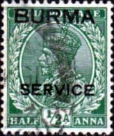 Burma 1937 SERVICE King George V Overprint SG O2 Fine Used