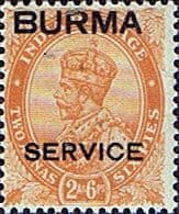 Burma 1937 SERVICE King George V Overprint SG O6 Fine Mint