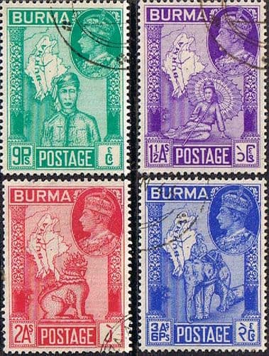 Burma 1946 King George VI Victory Set Fine Used