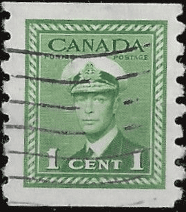 Canada 1942 King George in Naval Uniform Coil Stamps SG 394 Fine Used