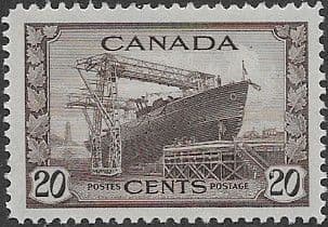 Canada 1942 SG 386 Launching of Ship Fine Mint