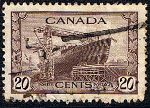 Canada 1942 SG 386 Launching of Ship Fine Used