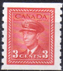 Canada 1942 SG 391 King George in Airforce Uniform Coil Stamp Fine Mint