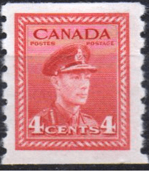 Canada 1942 SG 393 King George in Naval Uniform Coil Stamps Fine Mint