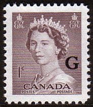 Canada 1953 SG O196 Official Overprint "G" Fine Mint