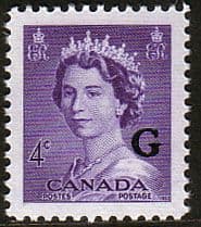 Canada 1953 SG O199 Official Overprint "G" Fine Mint
