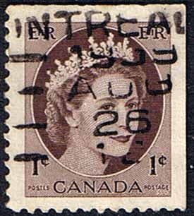 Canada 1954 SG 463a Queen Elizabeth Head From Booklet Fine Used