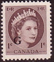 Canada 1955 SG O202 Official Overprint "G" Fine Mint