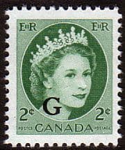 Canada 1955 SG O203 Official Overprint "G" Fine Mint