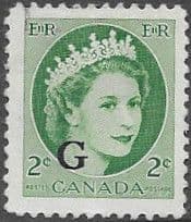 Canada 1955 SG O203 Official Overprint "G" Fine Used