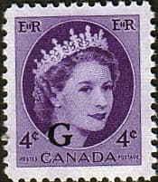 Canada 1955 SG O204 Official Overprint "G" Fine Mint