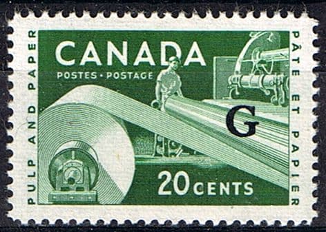 Canada 1955 SG O207a Official Overprint "G" Fine Mint