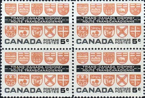 Canada 1962 Trans-Canada Highway Fine Mint Block of 4