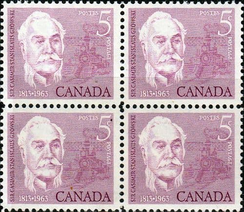 Canada 1963 Sir Casimir Gzowski Fine Mint Block of 4