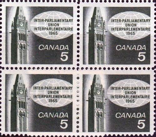 Canada 1965 Inter-Parliamentary Union Conference Fine Mint Block of 4