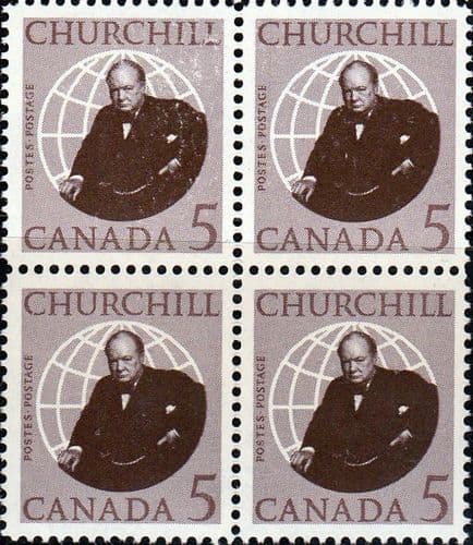 Canada 1965 SG 565 Churchill Commemoration Fine Mint Block of 4