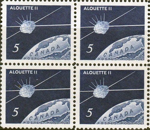 Canada 1966 Launching of Canadian Satellite Fine Mint Block of 4