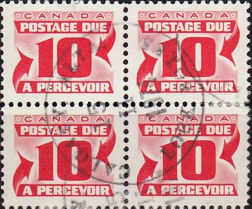 Canada 1969 Postage Due D39 Block of 4 Fine Used